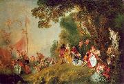 WATTEAU, Antoine Pilgrimage to Cythera1 USA oil painting reproduction